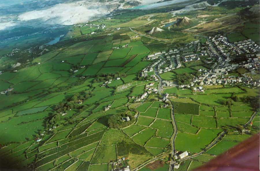 St Dennis from the air near DSW Skip Hire in Cornwall