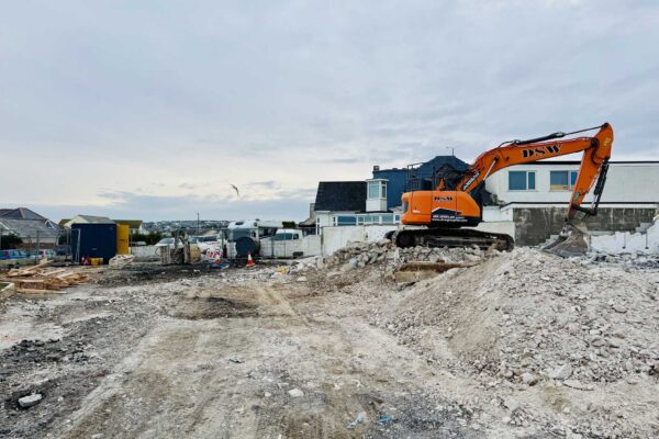 Demolition of Ka;;cliff Hotel in Newquay, Cornwall